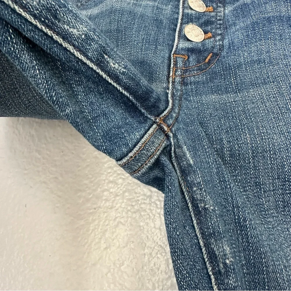 Madewell Slim Straight Jeans: Distressed Button-Front Edition Wellmoor Size‎ 24